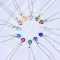 Fashion Classic Colorful Heart Shaped Birthstone Cubic Zirconia Diamond Rhodium Plated Channel Set 925 Sterling Silver Pendant