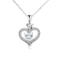 Zircon 925 Sterling Silver Heart Shape Pendant Necklace Women Jewelry Wholesale Price