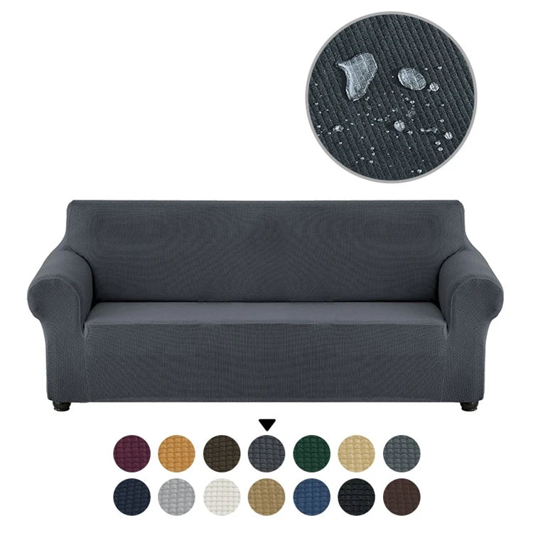Modern Plain Full I Shape Elastic Stretch Sofa Cover Fabric Cheap Living Room Polyester Waterproof Sofa Cover // MegaBDM