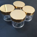 1oz Plastic Bottles with Cover Plastic Jars with Cover Gold Lids Clear Transparent Mini Empty Box Nail Acrylic Powder/Glitters