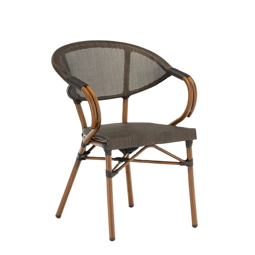 Outdoor Stackable Waterproof Garden Chair Breathable Aluminum Alloy Frame Suitable for Balconies Hotels bar Casual Furniture