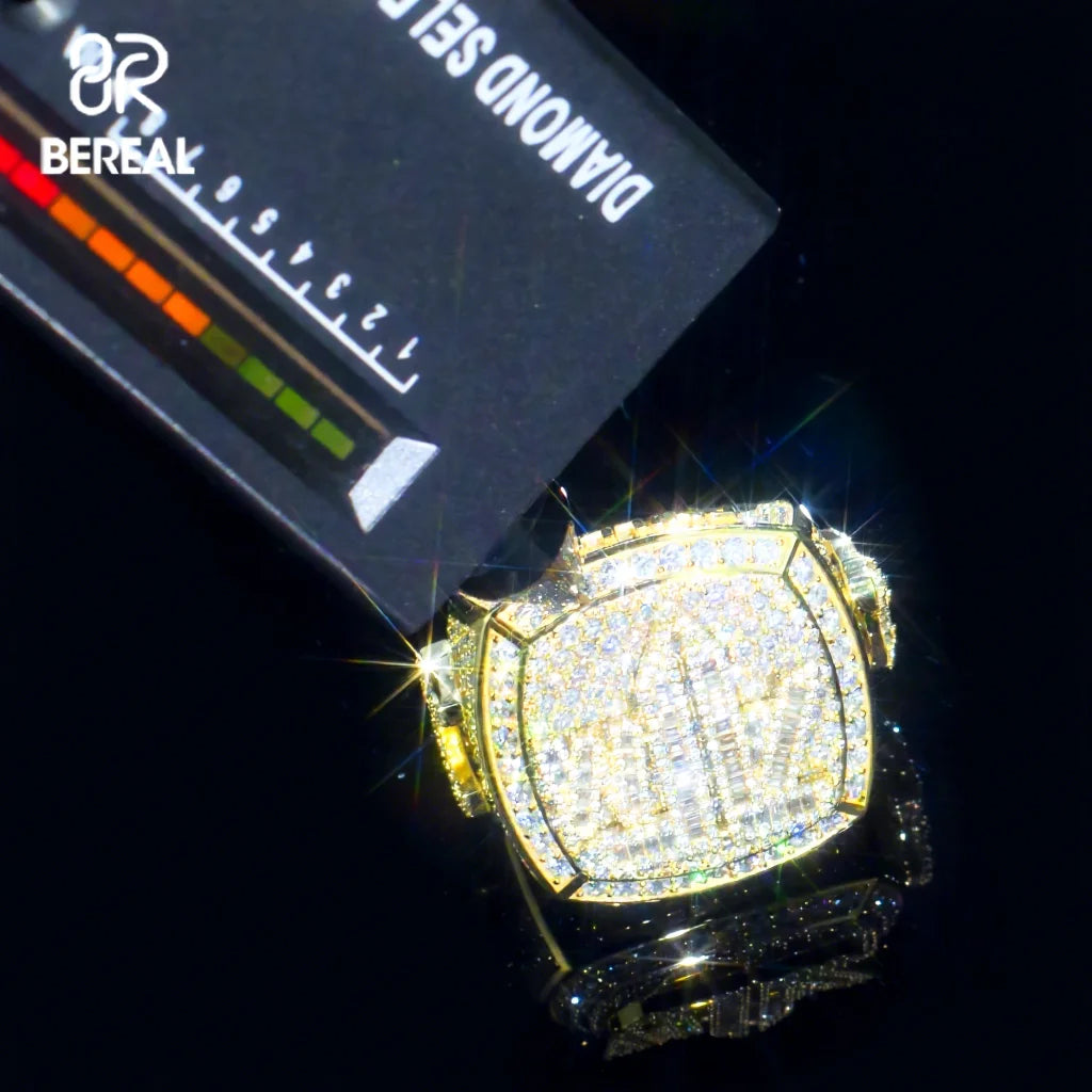 Custom Pass Diamond Tester Moissanite VVS New Ice Out Jewelry Custom Logo Ring Certified 925 Silver Gold Plated Hip Hop Ring