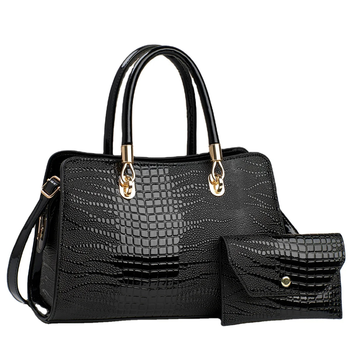 2024 New Large Capacity Casual tote Handbag Set Solid One Shoulder Zipper Durable Fashionable for Middle Aged Mom Nylon