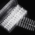 504Pcs Box Soft Gel Coffin Nail Tips Clear Straight ABS Stiletto Custom Logo Easy French No C Curve Coffin Tips Nail