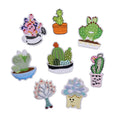 Embroidered Stickers Hot Melt Adhesive Iron on Cactus Succulents for Clothing Hats Backpack Shoes Decoration Garment Patches