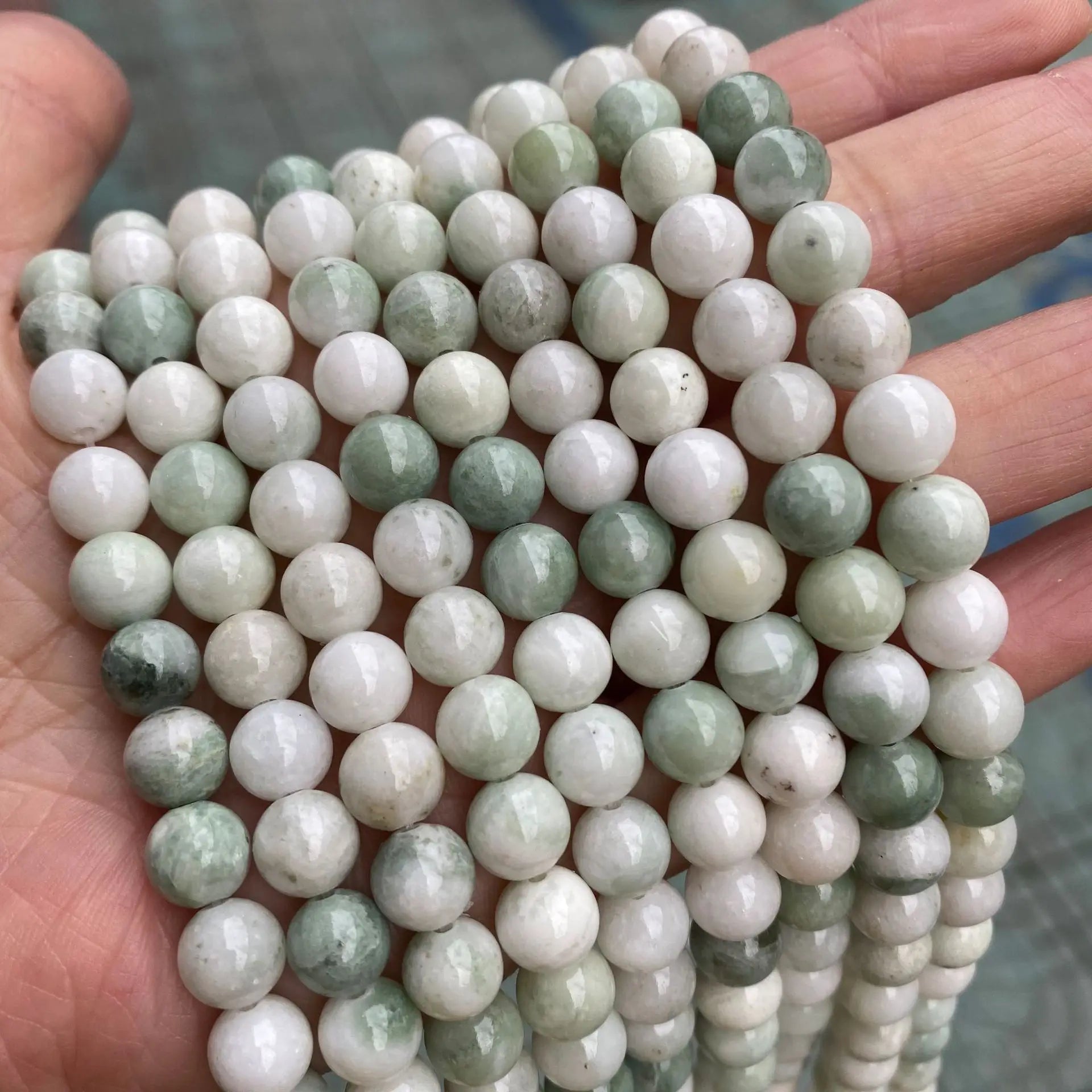 Wholesale Burmese Jade Beads Natural Loose Round Matte for Jewelry Making Chakra Bracelet with Crystal Lampwork & Glass Beads