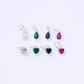 Hot Sale Colourful Zircon Pendant 925 Sterling Silver Water Drop Heart Pendant Charm for Jewelry Making