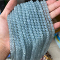 Wholesale 4/6/8/10/12mm Blue Aquamarine Natural Real Precious Stone Beads for Jewelry Bracelet Making
