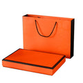 Custom Logo Large Orange Rectangular Silk Scarf Gift Packaging Kraft Paper Box for Photo Frame Shawl for Exhibitions