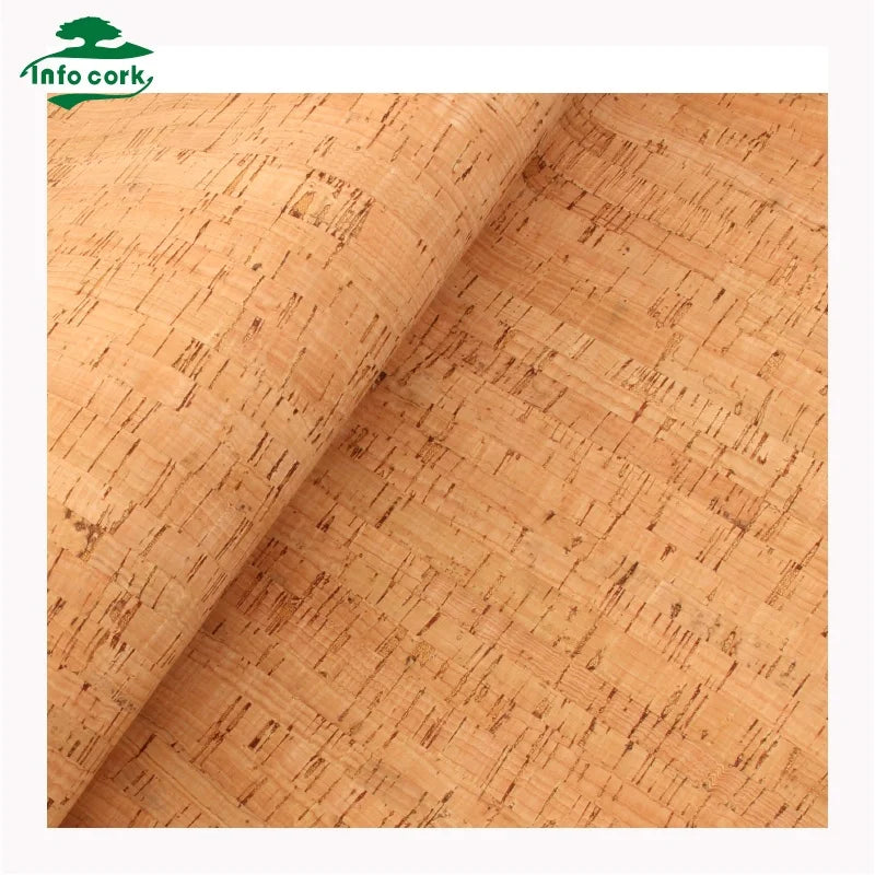 Factory Direct Wholesale 0.4mm Vegan Eco-Friendly Portugal Natural Cork Fabric PU Synthetic Leather Sheet (In Stock)