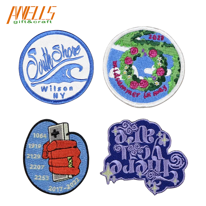 AWELLS Embroidery Decorative Iron-On Sticker Patches Applique Badges Sew Craft DIY Twill Fabric Clothes Dress Hat T-Shirt Jeans