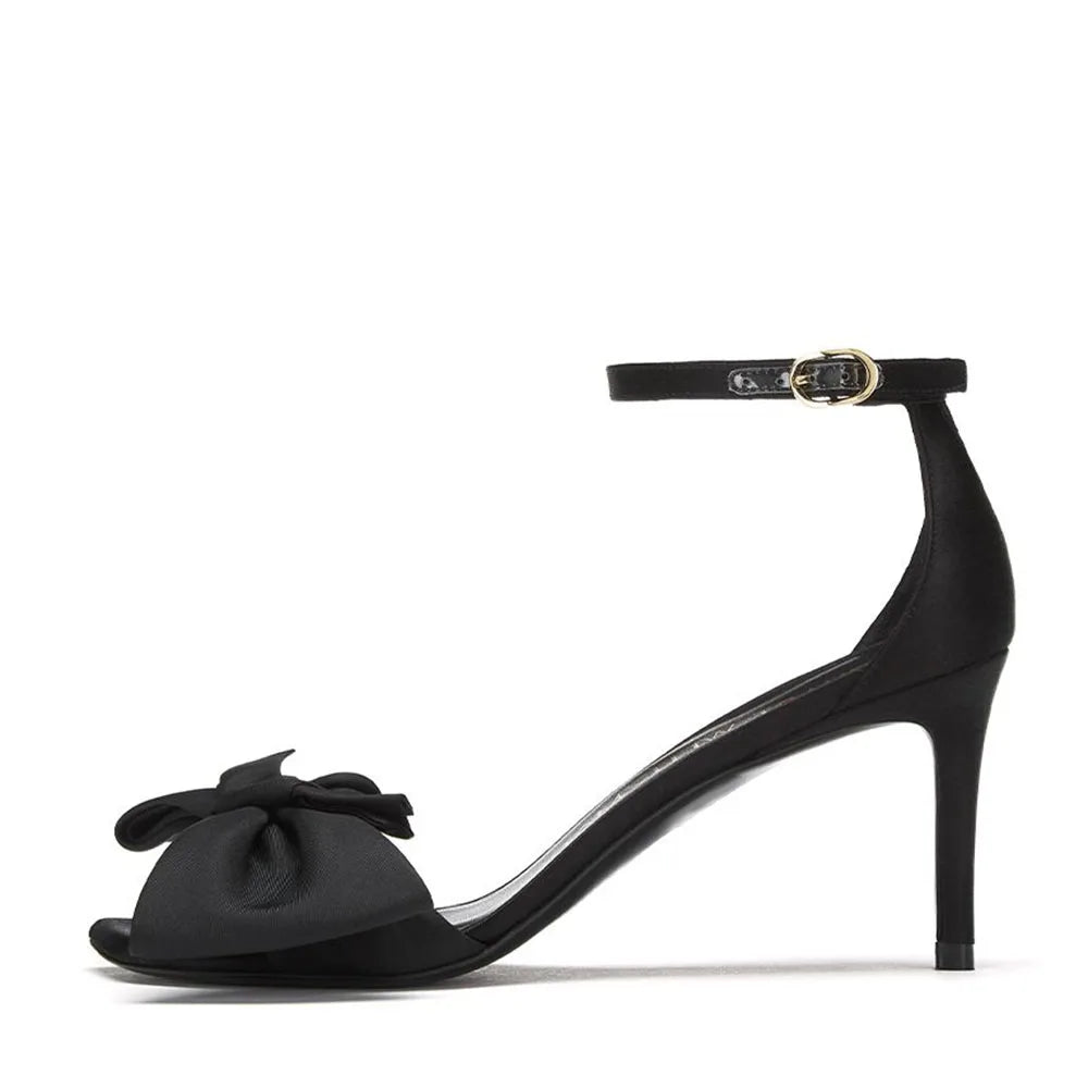 Beautiful Black High Heels Women's Heeled Sandal Peep Toe High Heels Dress Ankle Strap Sandal for Girls