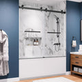 56-60 In. W X . H Frameless Bathtub Shower Door With 5/16 . Tempered Glass Double Sliding Tub Doors