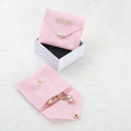 Custom Logo Printed Button Close Suede Envelope Gift Bag Small Pink Suede Jewelry Pouch