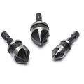 3Pcs 12/16/19mm Hex Woodworking Countersink Boring Drill Bit Set for Wood Plastic Quick Change Drill Bit Tool Chamfer Drill Tool