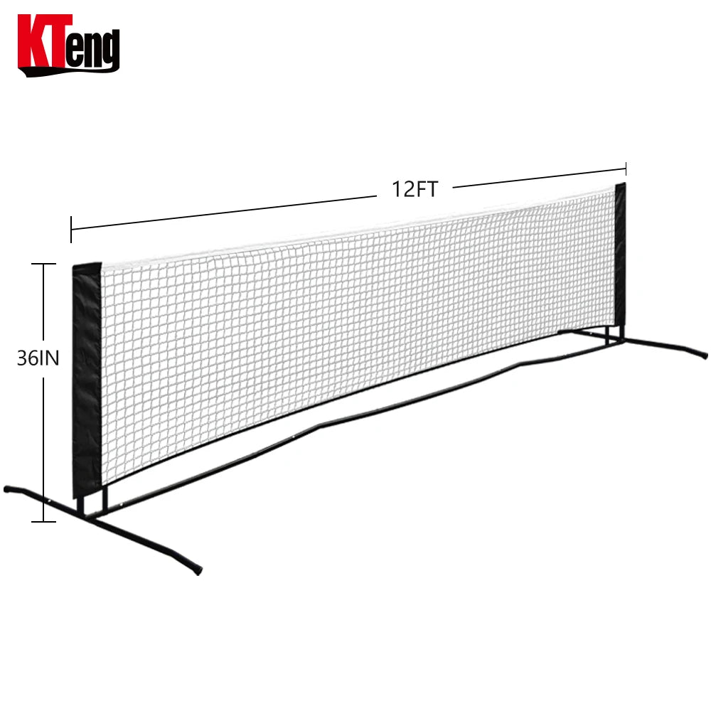 Kangteng 12ft Portable Pickleball Net System - Durable Practice Net for Indoor & Outdoor Use in All Weather Conditions