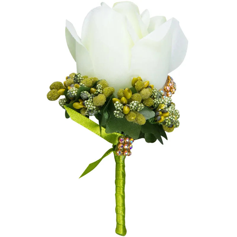 Morili Men Suits Corsage Groomsmen Suit Corsage  Bridesmaid Wrist Flower MSC001