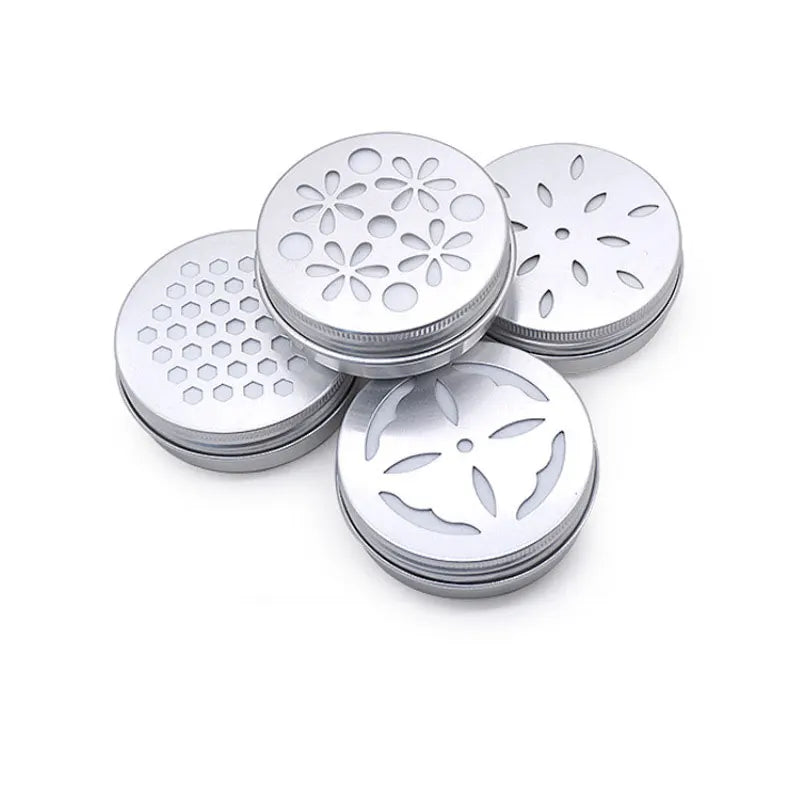 2 Ounce Aluminium Tins Empty Storage Containers with Screw Hollow Lids 60ml Round Aluminum Jars for Aromatherapy Air Freshener