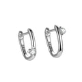 Fashion 925 Sterling Silver Geometric Cubic Zirconia Asymmetrical CZ Earrings Hoops for Women Fine Jewelry Wholesale