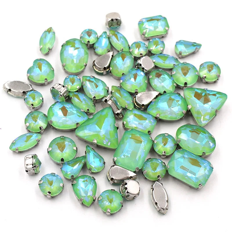 New Products Olive AB Mocha  Mixed Crystal Rhinestones With Claw for Clothing Decoration