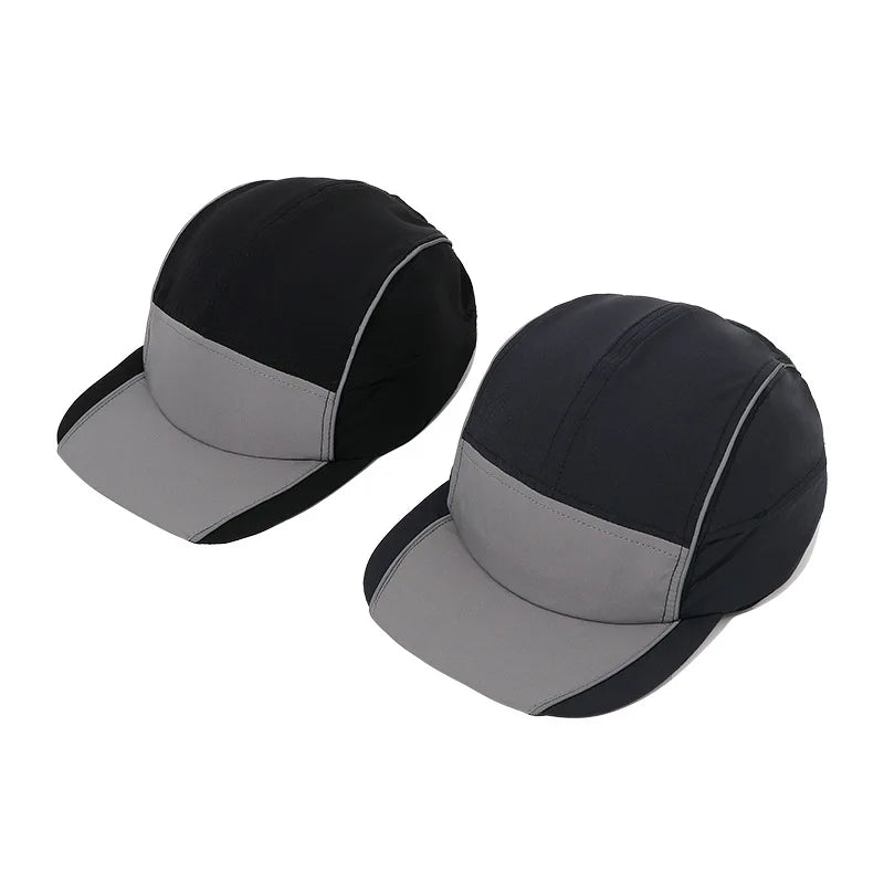 Blank Plain  Instock  OEM Hats Vendor Custom Breathable  Quick Drying Sport  5 Panel Nylon Camper Hat Reflective Cap
