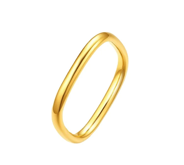 Certified 18K Gold Square Ring Female Au750 Diamond Geometric Prime Square Ring Gold Small Square Ring With the Same Paragraph