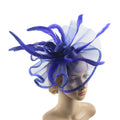 HAPPYQUALITY 2025 Tea Party Wedding Hats Western Style Wide Brim Bride Organza Fascinator Women Church Wedding Fascinators