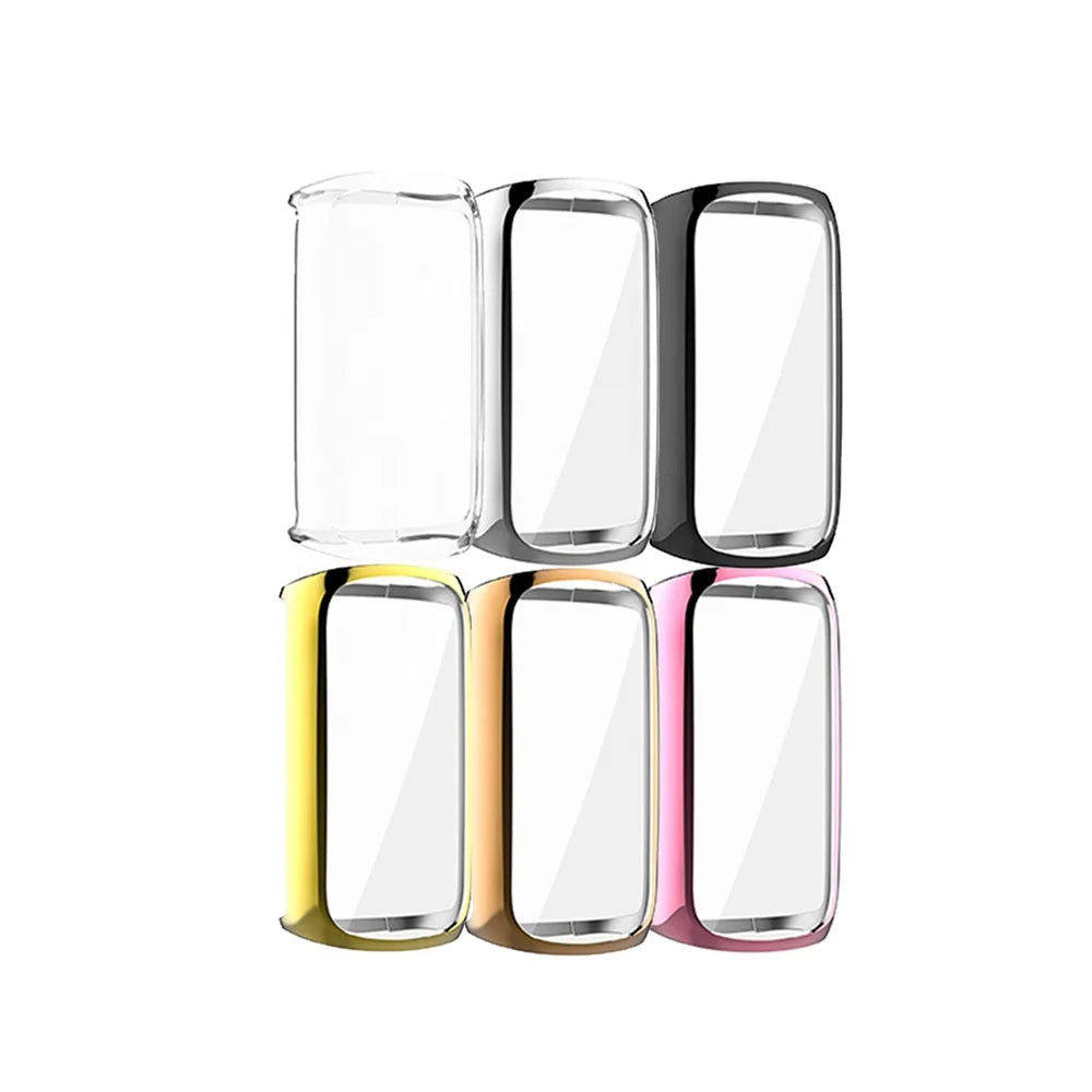 ShanHai Cases for Fitbit Luxe Smart Band Cover Full Screen Protector Soft TPU Plating Case Watch Accessory Shell