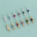 Mini 925 Sterling Silver Colorful Crystal CZ Round Connector for Bracelet Jewelry Making Finding