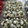 Modern Style Wedding Party Event Aisle Decor Dinning Table Artificial Silk Rose Flower Runner Floral Arrangement for Aisle Table