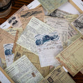 30pcs Per Pack Antique Rhapsody Series Creative Retro Pocket Diary Decoration Backing Paper Writable Material Paper