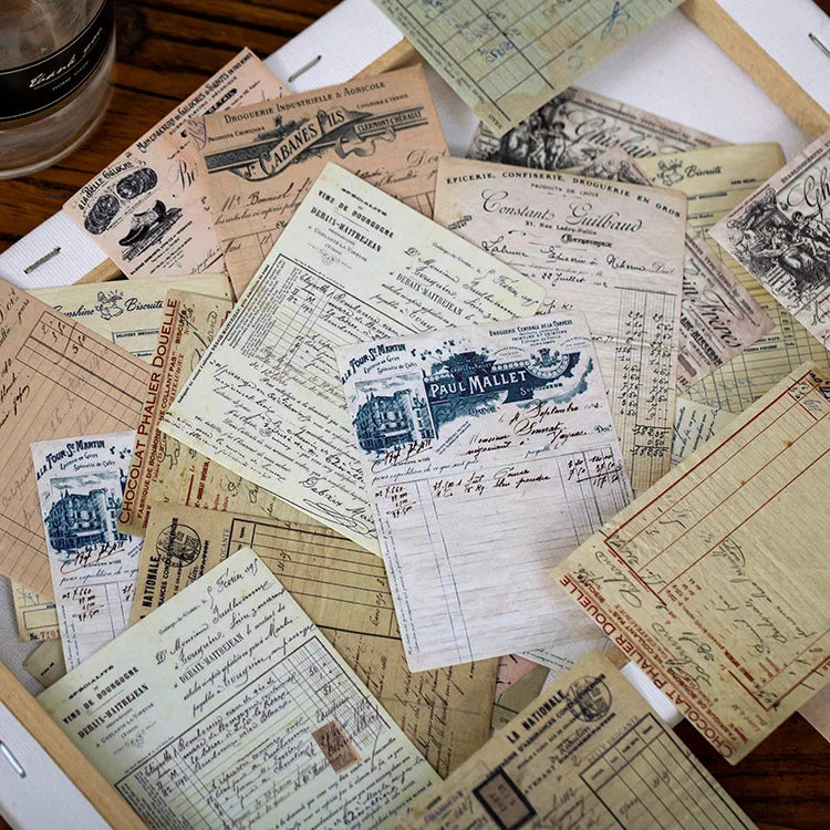 30pcs Per Pack Antique Rhapsody Series Creative Retro Pocket Diary Decoration Backing Paper Writable Material Paper