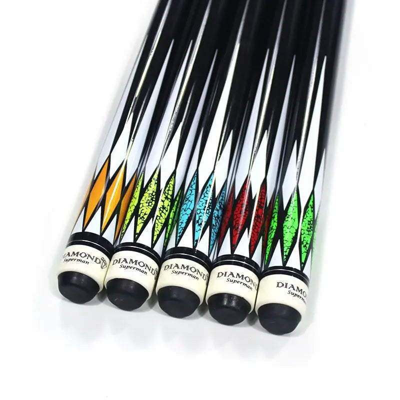 Premium Diamond Design Canadian Maple Wood 1/2 Jointed 57 Inch 13mm Tip Billiard Pool Cue Stick