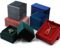 Fancy Custom logo square Shape Necklace Packing Box Velvet Ring Unique Jewelry Gift Box