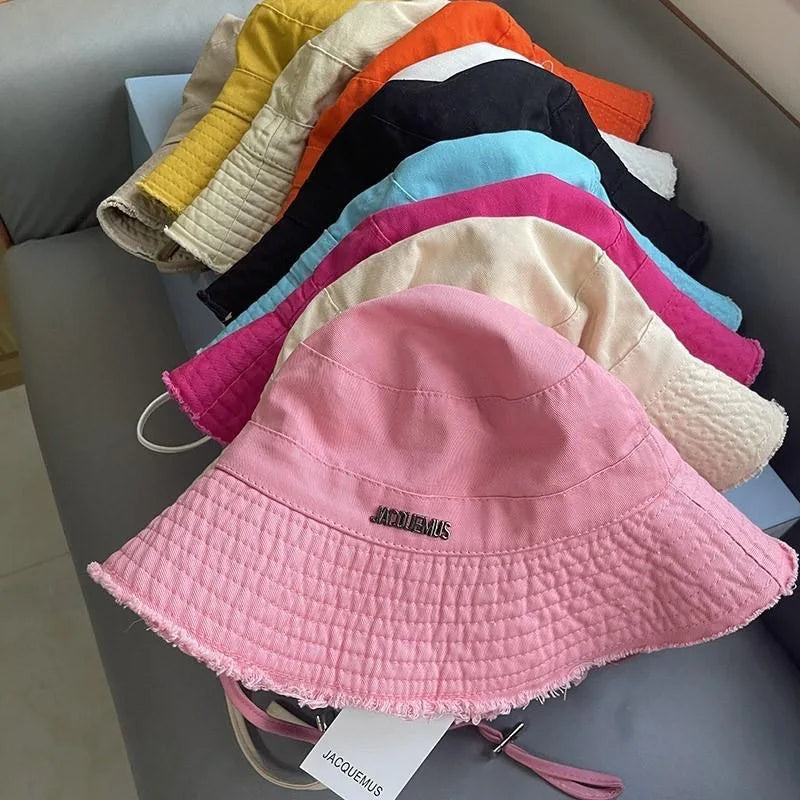 Fisherman Hat Woman Foldable Retro All-match Travel Edge Visor Hat Temperament Show Face Small Basin Hat