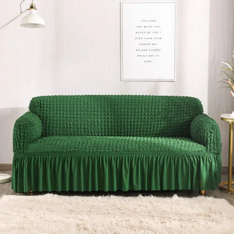 Wholesale Sofa Cover Fabric Material Fitted Furniture Protector Stretch Sofa Covers With Skirt