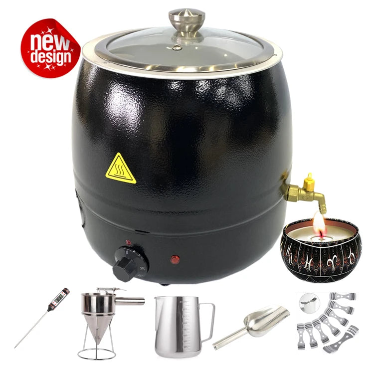 Electric Candle Making Gift Set with Soy Wax Supplies DIY Scented Candles & Metal Wax Melter (10L Capacity)