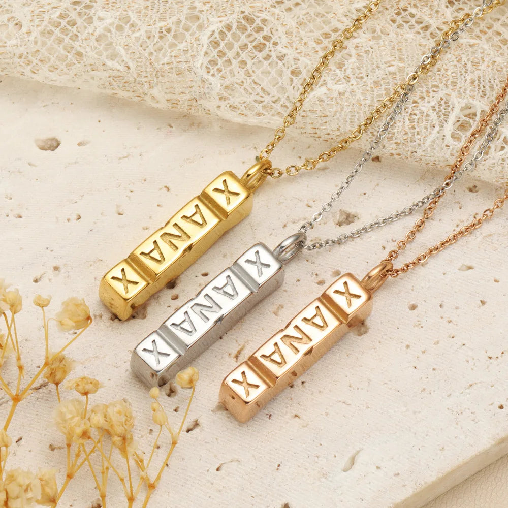SSeesy Customize Non Tarnish Free Plated Gold Stainless Steel Waterproof Joyas Fashion Jewelry Letter Pendant Necklace for Women