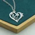 Stainless Steel Heart Shaped Music Symbol Love Necklace Fashion Couple Pendant Gift