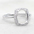 Sterling Silver 7*9/8*10/9*11/10*12mm Semi Mount Ring Frame Empty Blank Support Setting Base Without Center Stone for DIY Inlay