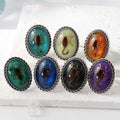 Vintage Luminous Insect Resin Crystal Adjustable Scorpion Finger Rings Jewelry Glowing in the Dark Scorpion Stainless Steel Ring