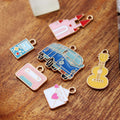 10pcs Enamel Bus Guitar Envelop Charms Pendant for Jewelry Making Supplies Metal DIY Jewelry Making Findings Accessories