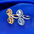 China Jewellery Manufacturer Custom Women's Sterling Silver 925 Prong Set Citrine Topaz Crystal Gemstone Engagement Wedding Ring