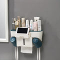 Wall-Mounted Plastic Toothbrush Holder with Toothpaste Dispenser Bathroom Accessories
