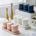 Nordic Minimalist Kitchen Sealed Ceramic Storage Jar Spices Tank Container With Lid Storage Bottle