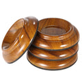 4pcs/set Double Round Acrylic Upright Piano Caster Cups W/ Rose Wood Pattern & EVA Anti-slip Mat