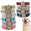 Customizable LOGO Cotton Linen Pet Collar Breathable Adjustable Metal Buckle Dog Collar Eco-friendly Linen Soft Dog Necklace