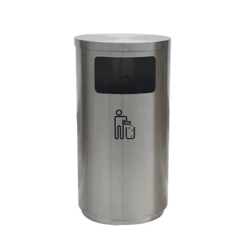 Outdoor Big Steel Iron Garbage Trash Can Outside Street Decorative Metal Rubbish Litter Bin Public Commercial Recycle Dust Bin
