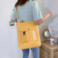 Multi Pocket Canvas Tote Bag Zipper Closure Lady Style Polyester Lining Portable Student Women Shoulder Bag for School Class