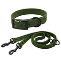 Handmade Dog Collar & Matching Leash Durable Soft PVC Coated Nylon Personalized Rivet Decoration Breakaway Feature Solid Pattern